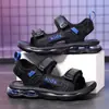Sandálias Infantis 2026 Verão Novo Estilo Crianças Médias e Grandes Abertas na Ponta Solado Macio Leve Velcro Amortecedor de Ar Casual Sapatos de Praia Modernos