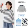 Camiseta de Manga Larga Rayada para Niños Europeos Derecha Ropa de Otoño 2026 Nuevo Estilo Mediano Grande Ropa para Niños Niños Bebé Estilo Primavera Otoño
