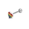 Piercing de Língua Feminino Transfronteiriço Kt Gato Língua Parafusada Unha Doce, Compacto e Fofo Margarida Borboleta Coração de Aço Inoxidável