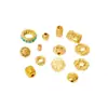 Color Fuerte Mate Retención de Color Oro Arena DIY Amarillo Cuenta de la Fortuna, Cuenta de Transferencia con el Carácter para Bendición, Cuenta Espaciadora para Pulsera y Collar para Mujeres