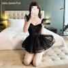 Lingerie sexy Coelho Quente qualidade de exportação Vestido de noite decotado nas costas sem mangas paixão sexy saia de tule uniforme 7650