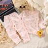 Pijama Infantil para Niñas, Conjunto de Manga Larga de Dibujos Animados para Primavera y Otoño, Algodón Sin Costuras Ropa de Otoño para Niños Pequeños, Ropa para Casa