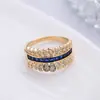 Anillo de Moda Transfronterizo Europeo y Americano con Hoja Hueca y Circonita, Anillo Versátil Exquisito de Gama Alta Más Vendido