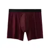 Roupa Íntima Masculina de Malha de Seda Gelo para Comércio Exterior, Boxer Briefs de Comprimento Estendido, Virilha Antibacteriana de Grafeno, Cuecas de Malha Respirável com Ângulo Reto