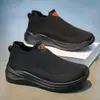 Transfronterizos Tallas Grandes 47 Otoño Nuevo Transpirables Suela Ancha Horma Ancha Zapatos Tipo Calcetín Slip-on Zapatos Deportivos Zapatos de Correr para Parejas