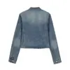 Moda femenina europea y americana transfronteriza AliExpress INS de moda popular casual ajustada chaqueta vaquera