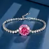 2025 Huabi Joyería Europea y Americana Retro Rosa Artificial Cortada Piedra Preciosa de Color Pulsera Retro Joyería de Mano Piedra de Heroína 14mm