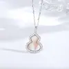 Collar con forma de calabaza en forma de Y de plata esterlina S925 con diamantes, cadena de clavícula para mujer, estilo temperamento, para estudiantes, exquisitos pendientes y anillos combinados.