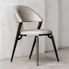 Taburete con respaldo de lujo ligero, silla de comedor simple y moderna, mesa y silla de restaurante estilo italiano, silla cómoda para reuniones en casa/hotel, metal