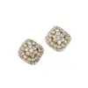 Moda Elegante Retro Estilo Hong Kong Aretes de Diamantes Pedrería Hebilla de Oreja Nicho Aretes de Lujo Ligero Aretes Mujeres