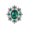 Broche de flor de cristal combinable de estilo vintage para mujer, diseño elegante y sencillo, para abrigo o ropa.