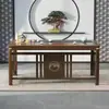 Nuevo Estilo Chino Balcón Madera Maciza Apartamento Pequeño Mesa de Té y Sillas Set Sala de Estar Kung Fu Mesa de Café Hogar Set Estación Integrada para Preparar Té
