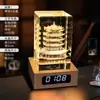Nuevo Producto Creativo: Trofeo de Cristal Luminoso, Adorno de Reloj de Madera Creativo, Regalo Conmemorativo para Empleado Actividades de la Reunión Anual de la Empresa