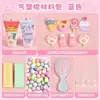 Nuevo Espejo Redondo de Mano Bolsa de Material Gel Crema Traje Hecho a Mano Cosmético Casero Espejo Accesorios Muñeca