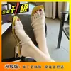 Pantuflas para Mujer para Usar Afuera Verano 2025 Estilo Coreano Nuevos Zapatos de Mujer con Tacón Grueso Chanclas de Moda Sandalias de Tacón Medio de Pedrería para Mujer