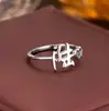 Anillo de Plata de Ley 925 100 Apellidos Familiares Apellido Familiar Anillo para Mujer Nuevo Amor Diseño de Nicho Sentido Anillo de Dedo Abierto Todo-partido Regalo