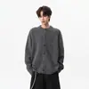 Suéter de punto con botones, estilo retro americano, corte holgado, unisex, adecuado para primavera y otoño, moderno, con estética "old money", prenda exterior de punto casual y versátil