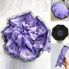 Sombrilla de Encaje Protección UV Sombrilla para Mujer Doble Uso Soleado y Lluvioso Sombrilla Plegable Linda Pegamento Negro para Estudiantes