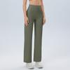 Calças Esportivas Casuais Femininas Soltas para Corrida de Secagem Rápida com Drapeado Retas de Pernas Largas de Cintura Alta e com Efeito Barriga Chapada Calças de Yoga de Pernas Largas