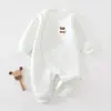 Mono térmico de algodón puro Clase A para bebé para otoño e invierno, mameluco sin costuras de manga larga, ropa para el hogar, ropa para bebé