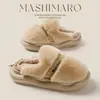 Chinelos femininos Rogue Rabbit de sola grossa, modernos e quentes para o inverno, com forro de pelúcia, adequados para uso doméstico, para casais, chinelos masculinos de algodão para o inverno
