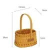 Cesta de Flores de Festival Rattan Sintético Palha Nova Cesta Tecida Pura Cesta de Flores Portátil Flor Seca Flor Arranjo de Flores Arte Floral Acompanhamento Cerimônia