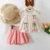 Conjunto de Dos Piezas para Niña 2026 Transfronterizo: Top Estilo Muñeca Floral Tridimensional + Pantalones de Linterna