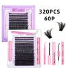 320 racimos 16 filas pestañas postizas falsas DIY transfronterizas 4 piezas pinzas removedor de pegamento 50P60P80P100P cabello comercio exterior