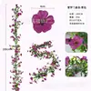 Enredadera de trompeta artificial Amazon transfronteriza, enredadera morada, follaje, enredadera para decoración de bodas y eventos, enredadera de flores artificiales