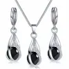 Set de Joyería de Cristal de Zirconia Más Vendido Transfronterizo para Mujeres Diseño Creativo Retro Europeo y Americano Collar de Gota de Agua Giratoria Pendientes Tendencia