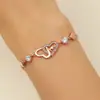 Pulsera de Corazón de Diamante de Moda Coreana Transfronteriza para Mujer Amor Simple Te Amo Pulsera de Alta Gama para Mujer Joyería para la Mano