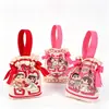 Lembrancinhas de Banquete de Casamento Sacolas de Doces Sacolas Especiais de Doces para Casamento Caixas de Doces Criativas Sem Dobra Sacolas de Presente Vermelhas para Casamento Personalizado