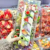 Divertidos Luminosos Translúcidos Melocotón Sandía Fresa Uva Frutas de Colores Pinzas para el Cabello de Niños Lindas Pasadores para el Cabello de Escuela Primaria