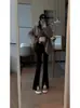Jeans rectos elásticos de talle alto para mujer talla extra con figura de pera, nuevo modelo 2026, pantalones de campana adelgazantes para mujeres talla extra