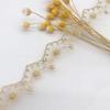 Renda linha de ouro renda rede fio bordado acessórios materiais auxiliares vestido ocidental bainha de saia acessórios feitos à mão punhos de renda renda dourada