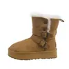 Botas de Neve Gu YunGray com Solado Grosso para Mulheres 2026 Novas Botas Curtas de Bico Redondo Acolchoadas com Veludo Quente Algodão de Neve do Nordeste Feminino
