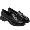 Mocassins Femininos 2023 Primavera Novos Sapatos Femininos Versátil de Calçar Primavera e Outono Sapatos de Camada Única Sola Grossa Estilo Britânico Sapatos de Couro