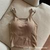 Camisola sexy hueca para mujer, ropa interior y exterior, almohadilla para el pecho, top corto ajustado de verano para chica sexy