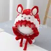 Chapéu de lã para bebê outono e inverno fofo super fofo coelho gorro de tricô bebê com forro de fleece grosso proteção para as orelhas