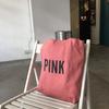 Bolsa de Ombro Minimalista Estilo Coreano com Estampa de Letras, Bolsa de Lona Fresca Versátil para Mulheres