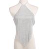Joyería transfronteriza europea y americana pedrería sexy halter Diamante decoración de pecho Personalidad Diamante top sling sin espalda cadena corporal de pecho