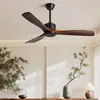 Ventilador de Techo Silencioso con Viento Fuerte para Oficina, Ventilador Colgante Negro Estilo Vintage para Comedor, Sala de Estar y Uso Doméstico Sin Luz
