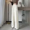 Calça Banana de Perna Larga Estreita para Mulheres, Novo Estilo Outono/Inverno 2026, Chenille Drapeado, Solta, Emagrecimento, Calça de Moletom Casual Reta