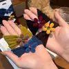 Elástico de Cabelo com Flor de Veludo para Outono e Inverno, Elástico de Cabelo Largo Sem Costura, Alta Elasticidade, Elástico Durável para Rabo de Cavalo e Coque
