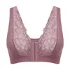 Encaje Puntada de Encaje Seda de Hielo Delgado Transpirable Ropa Interior Deportiva Hebilla Frontal Sexy Lateral Colateral Sujetador para Mujer sin Aros