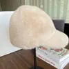 Gorro de Peluche con Orejas de Conejo y Pico de Pato para Mujer, Otoño Invierno, Dulce, Adelgazante, Cálido, Tejido, Gorra de Béisbol, Gorro Cálido Bordado