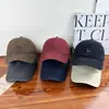 Gorra de Béisbol Bordada de Algodón Lavado Estilo Coreano para Mujer, Sombrero de Sol Versátil de Moda para Primavera y Otoño con Ala Ancha, Gorra de Béisbol para Adelgazar el Rostro para Hombre