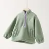 Nueva sudadera de forro polar engrosada de otoño e invierno para niñas, top de forro polar con media cremallera para niños, chaqueta infantil