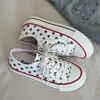 Zapatos de lona estilo americano para mujer, nuevos de verano 2026, versátiles, finos, transpirables, blancos, calzado clásico de moda