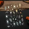 Adesivos de nail art novos para exportação, designs de aranha e teia de aranha preta e branca com tema de Halloween, adesivos de unha autoadesivos, atacado